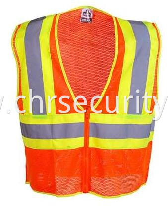 Unisex Orange High Visibility Two-Tone Work Vest